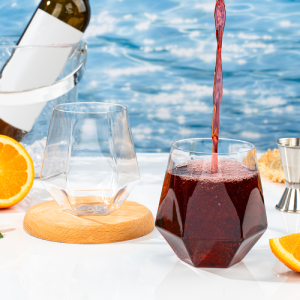 Diamond plastic wine glasses