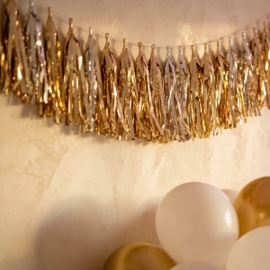 Foil fringe garland