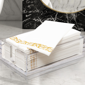 Golden-patterned linen-like paper