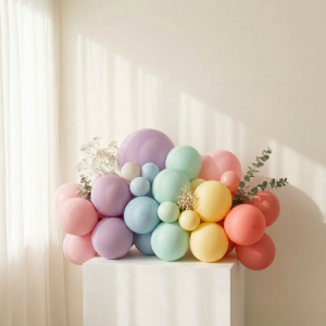 Macaron-colored latex balloons