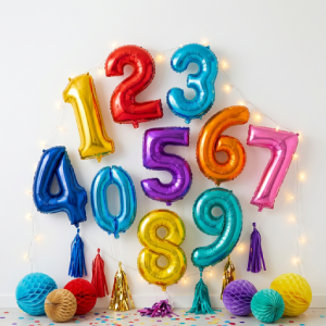 1-9 Number Party Balloons