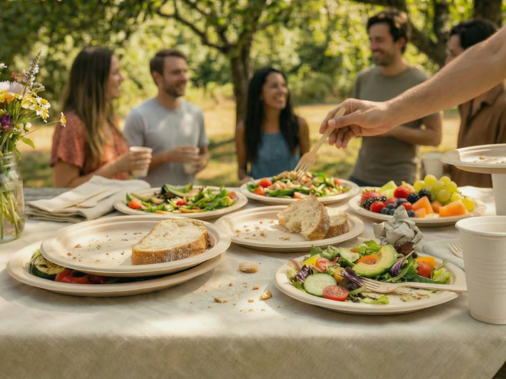 A party picnic with eco-friendly tableware