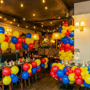 Latex balloon party scene