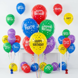 Printed latex balloons