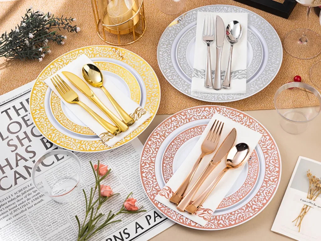 lace collection plastic plates